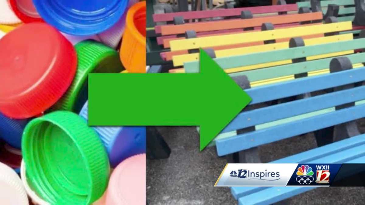 Forsyth student turns plastic lids into park benches