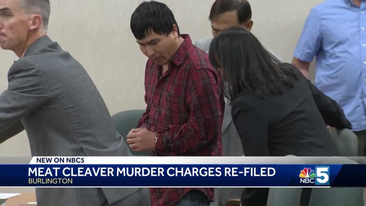 Meat cleaver murder suspect arraigned on refiled charges