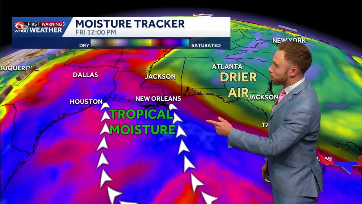 Louisiana flood risk as Gulf disturbance moves inland