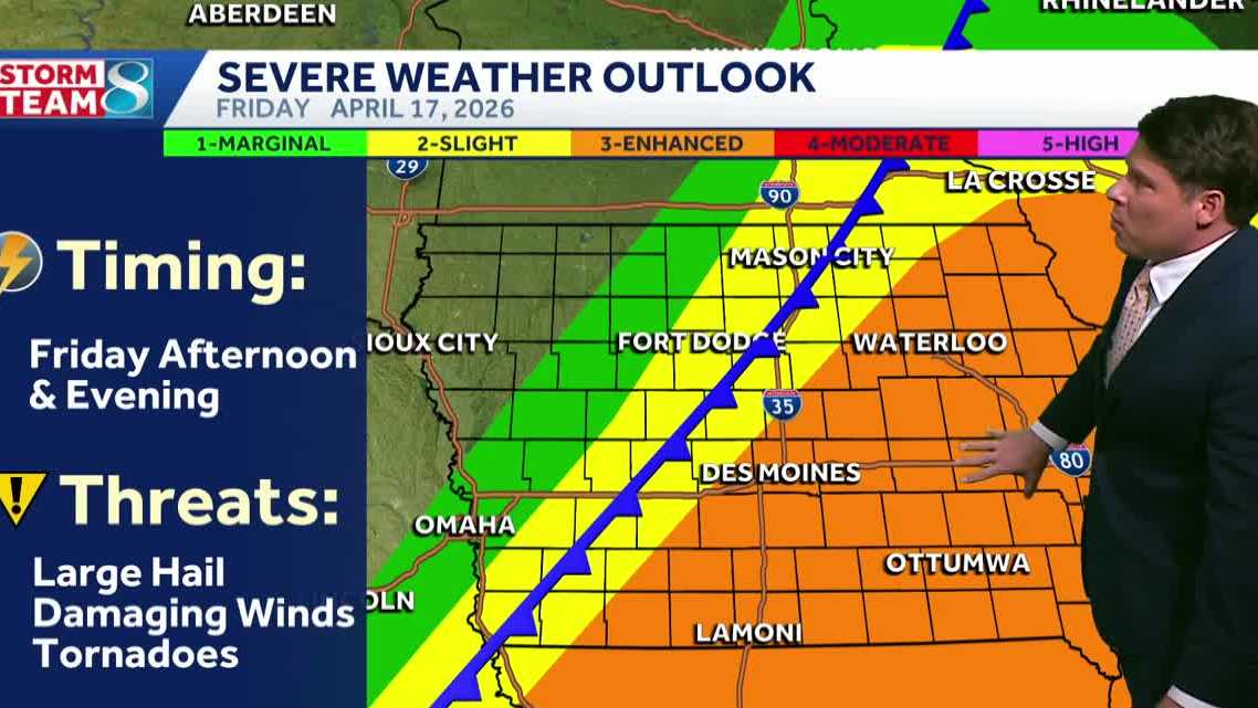 Iowa weather: Calmer skies Thursday, severe weather threat returns Friday