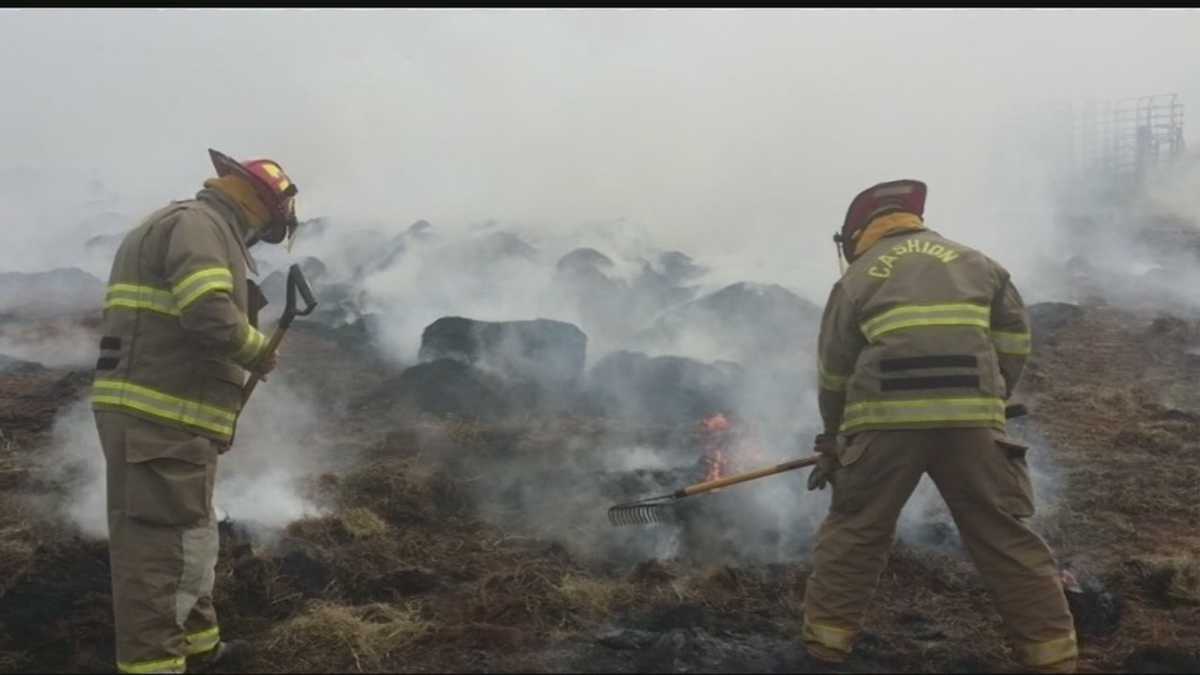 Local firefighters battling flames run out of water and Gatorade