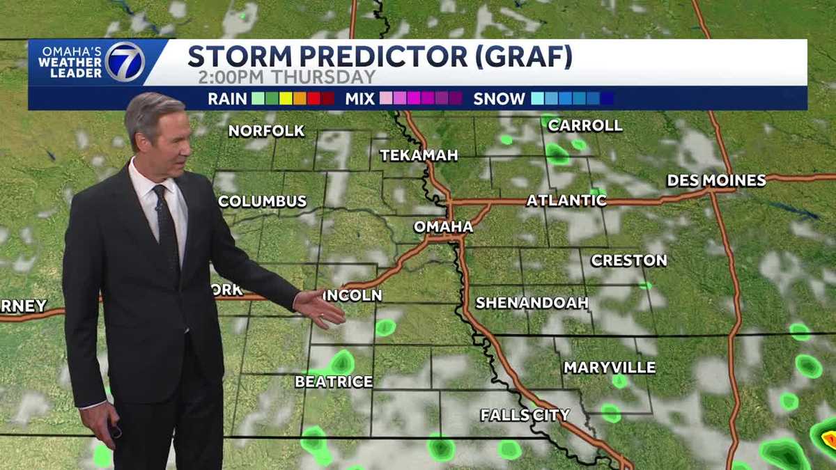 10% shower chance Thursday around Omaha and again a bit hot