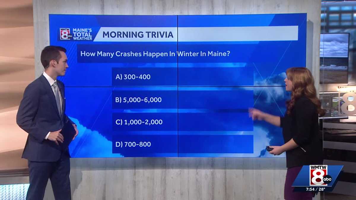 Looking at Maine's average number of winter car crashes