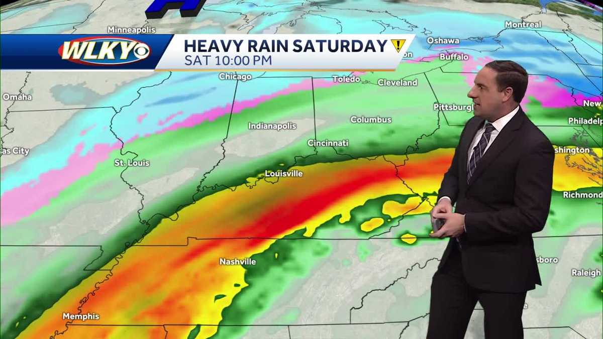 Heavy rain moves in Saturday