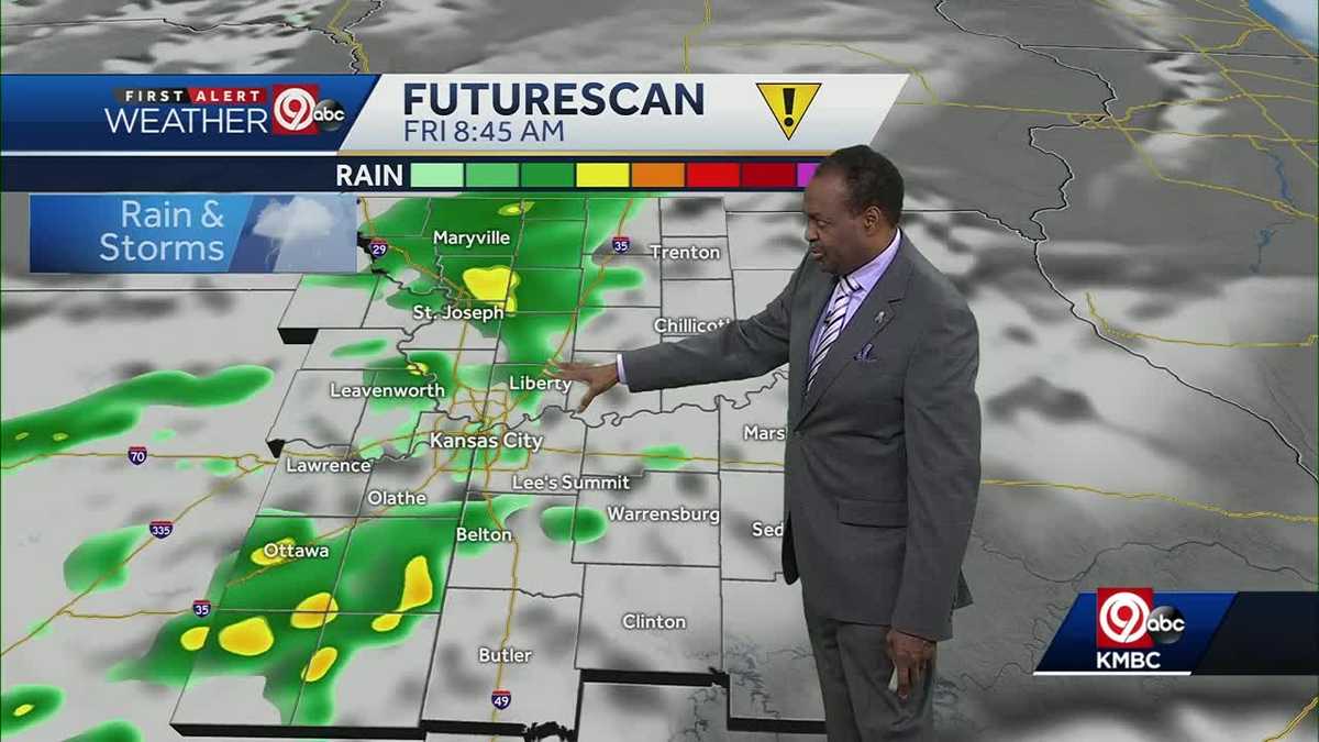 Spotty rain showers possible Friday morning