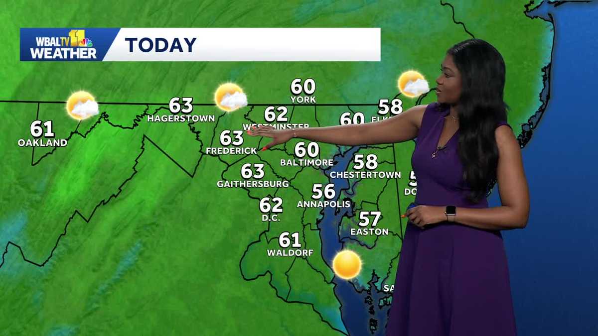 A warming trend begins this afternoon in Maryland