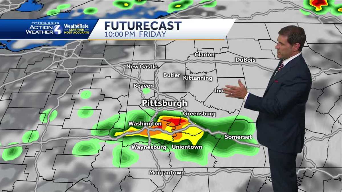 Warm and humid again Friday, with isolated storms late