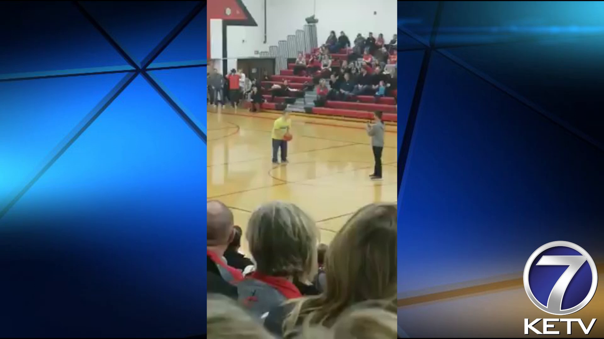 Boy with Down Syndrome hits half-court shot