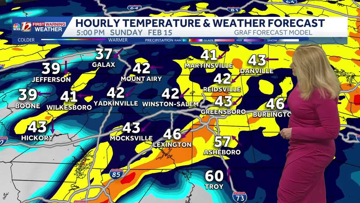 After a sunny Valentine's Day, Sunday will be soggy in North Carolina | Chilly 40s and heavy rain