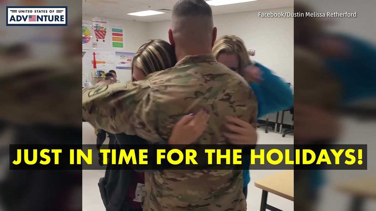 Military Dad Surprises His Two Daughters At School