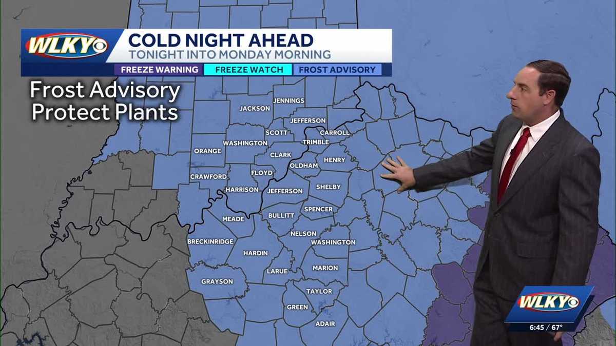 Another frost advisory tonight into Monday morning