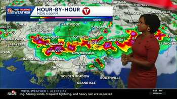 Alert Day: Strong to severe storms expected throughout Monday afternoon across Southeast Louisiana