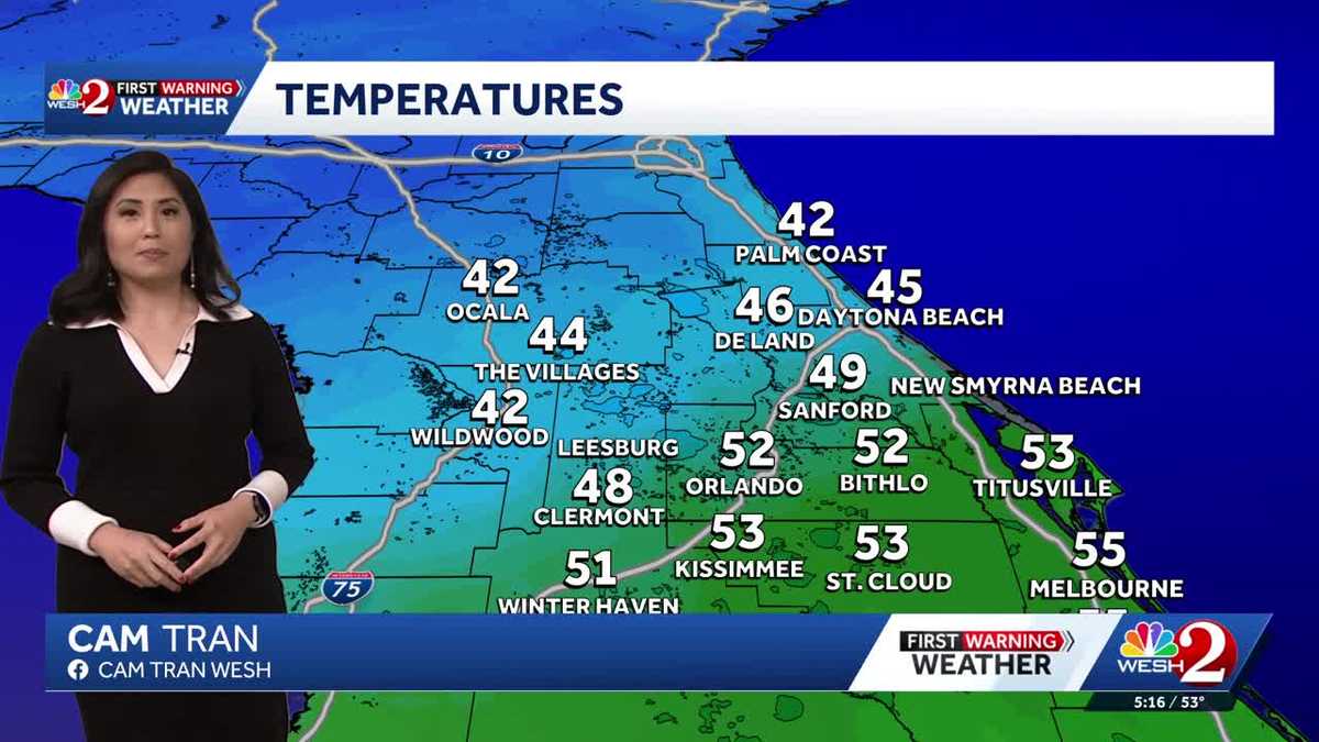 Breezy, chilly air sweeps into Central Florida