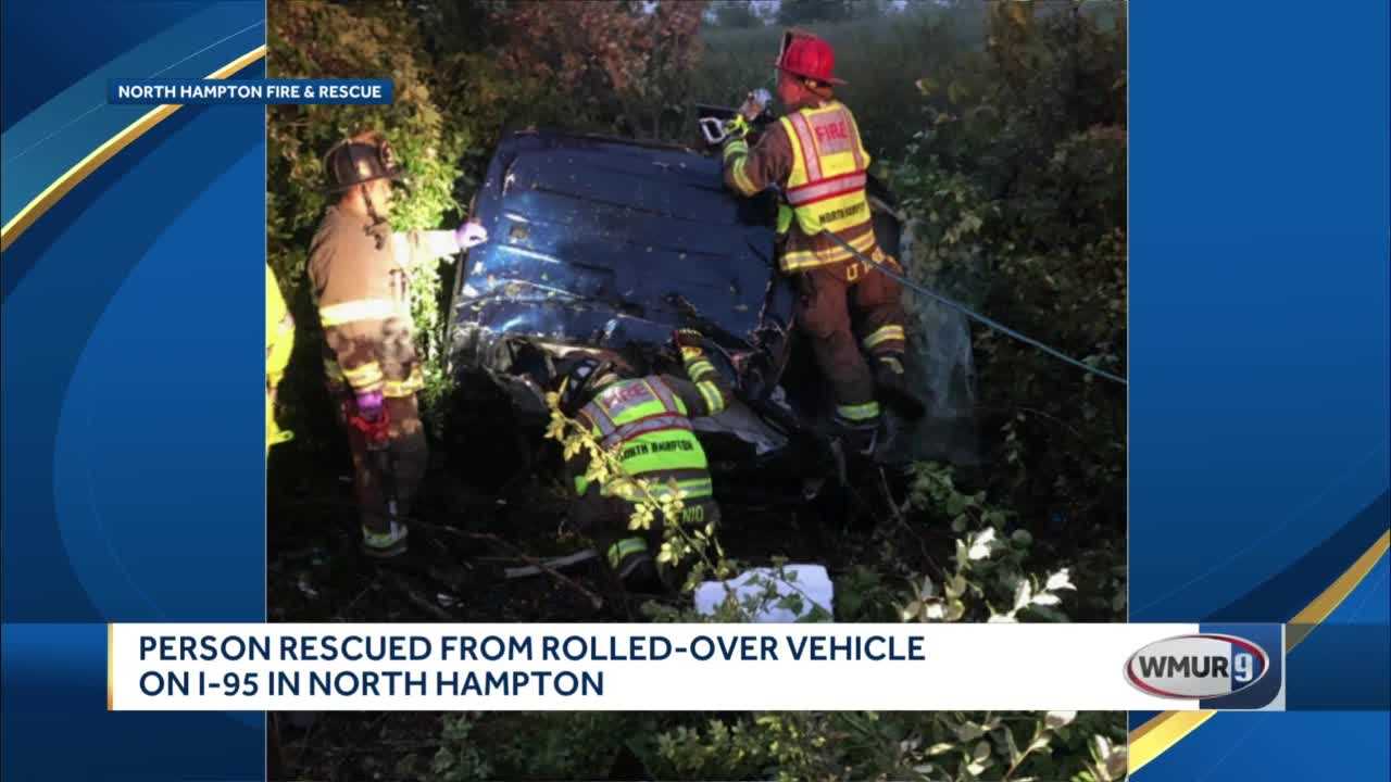 2 Hospitalized After Vehicle Rolls Over 40 Feet Off I-95 In NH