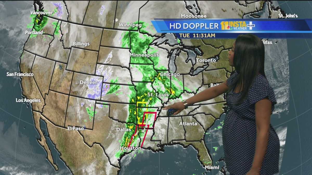 Partly cloudy and cooler on Tuesday