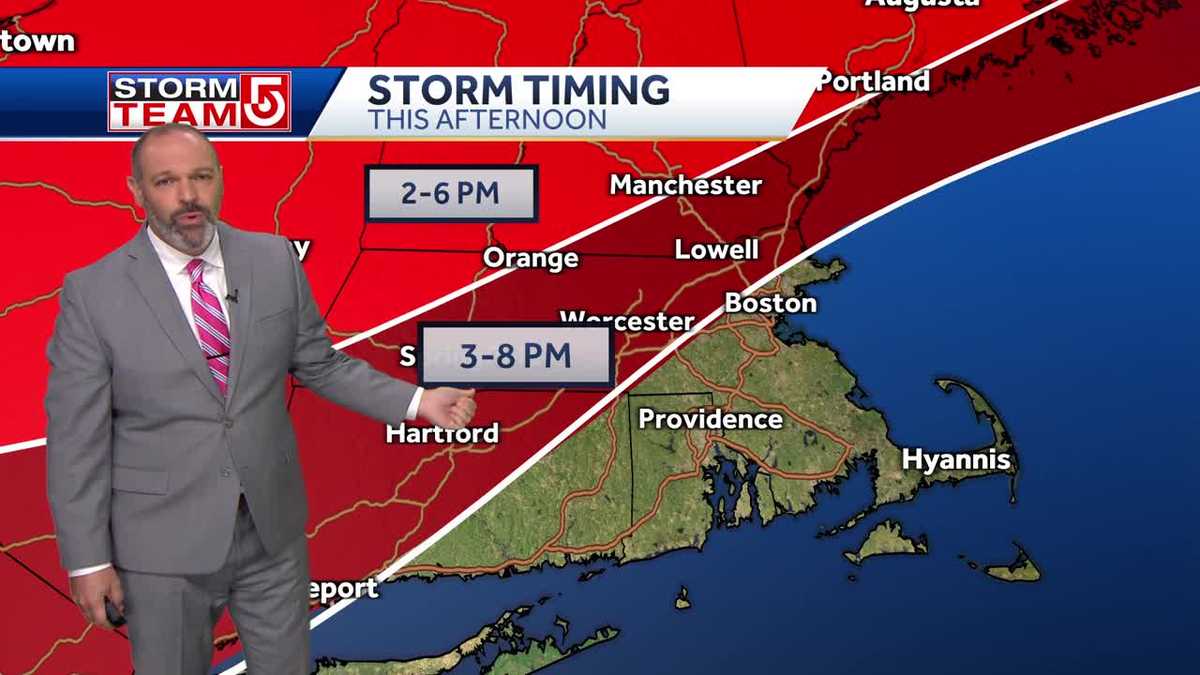 Video: Thunderstorms move in Sunday afternoon
