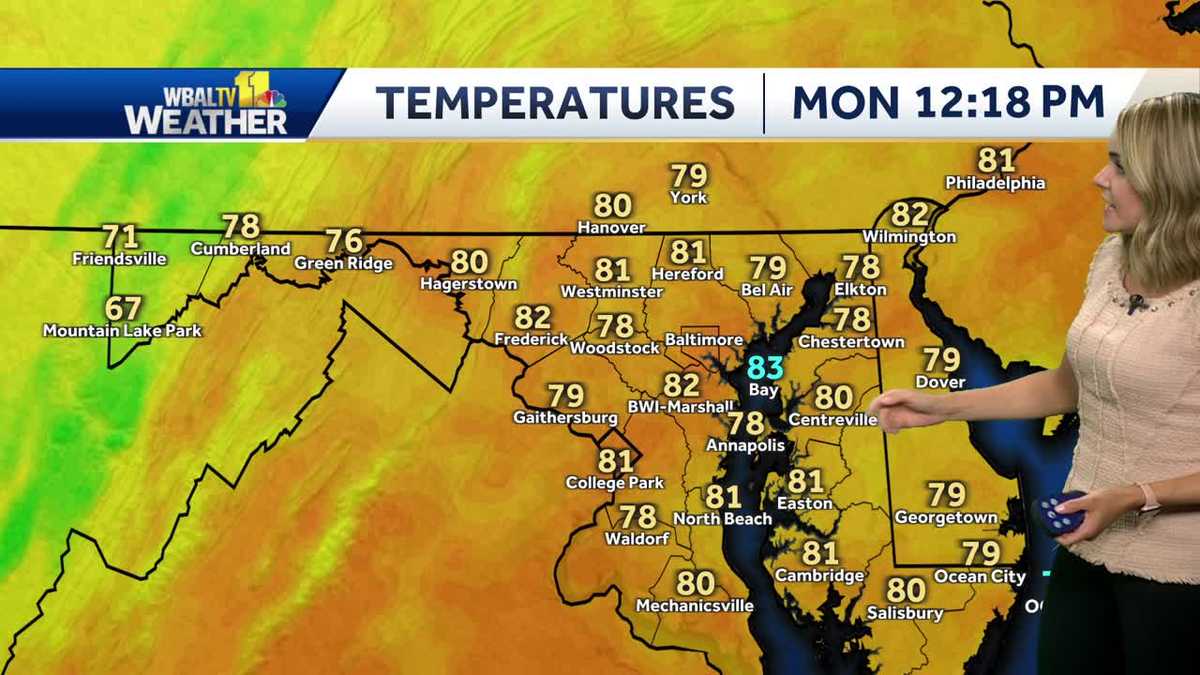 Clear, pleasant conditions with lower humidity Monday