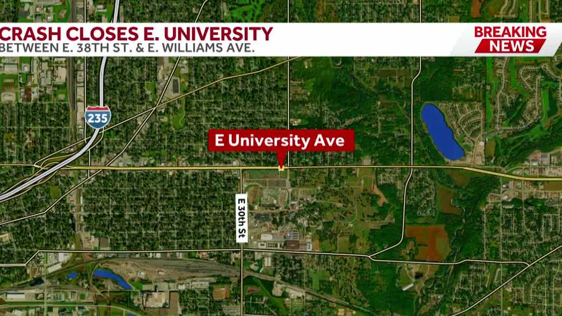 E. University closed near State Fairgrounds after crash with injury in Des Moines