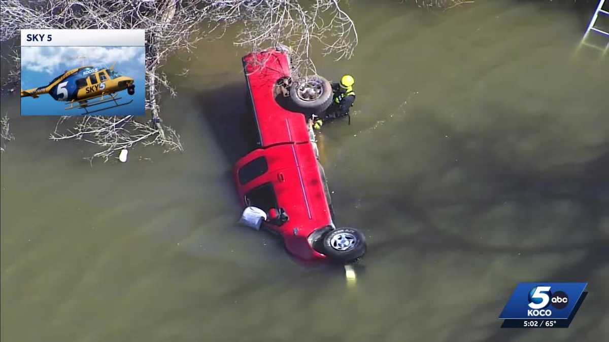 Man rescued from submerged truck in North Canadian River after 10 hours ...