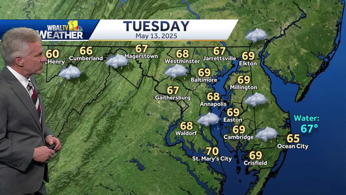 Rain and breezy temps across region on Tuesday