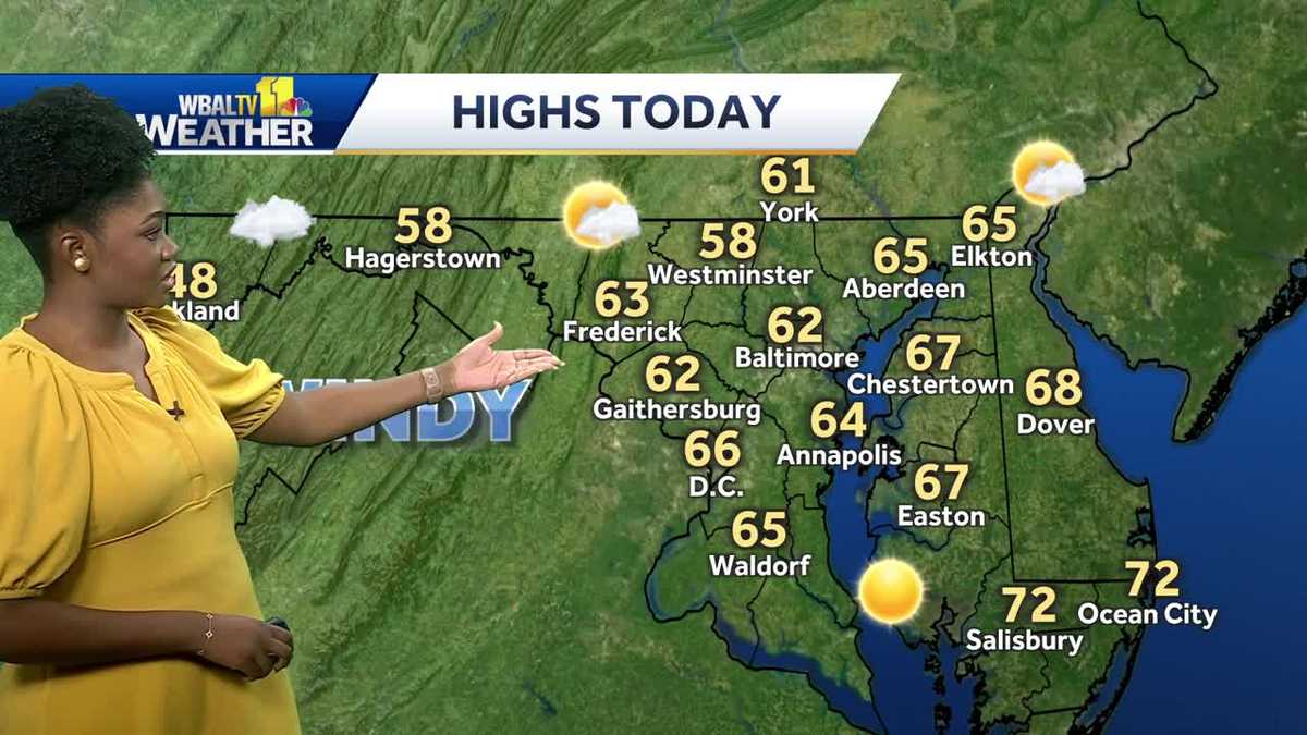 Windy for Monday, chilly week ahead in Maryland