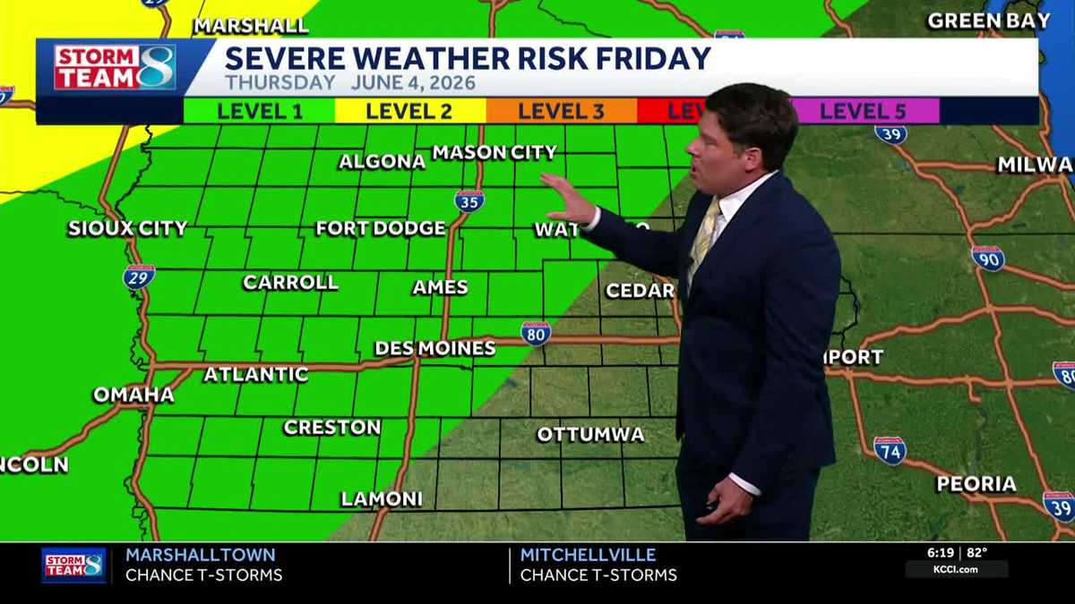 Iowa weather: Showers and thunderstorms with heavy rain return to end the week