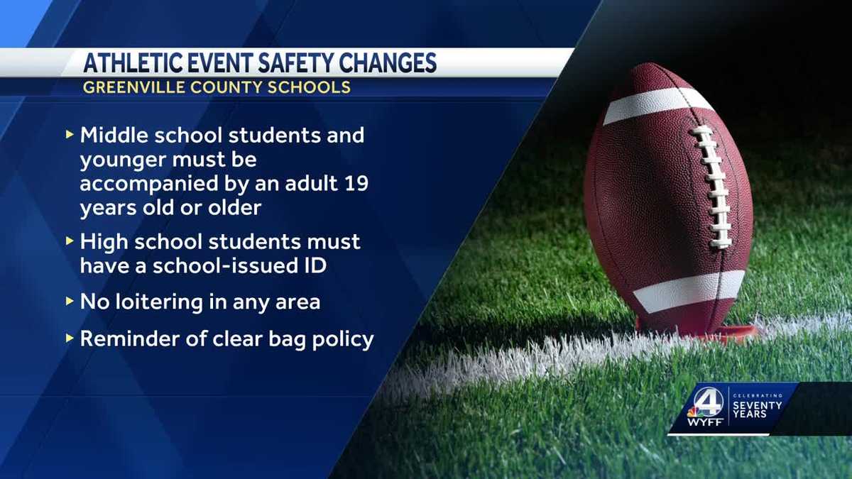 SC Greenville County Schools safety requirements for athletic events