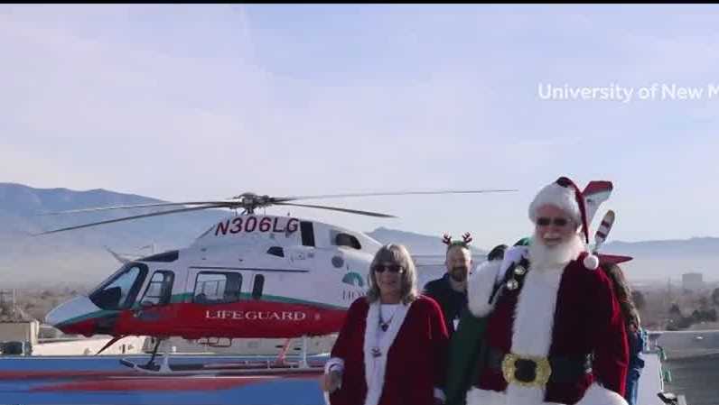 Santa stops by UNM Hospital giving kids toys, and families hope