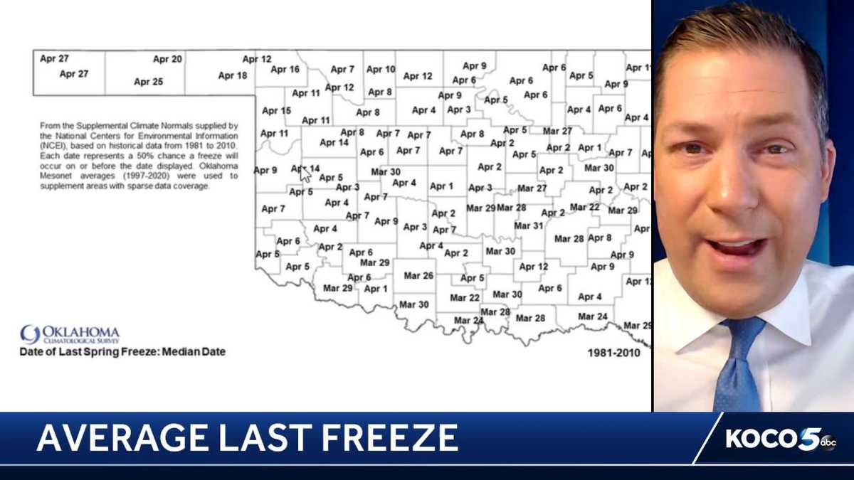 Oklahoma When do we average our last freeze?