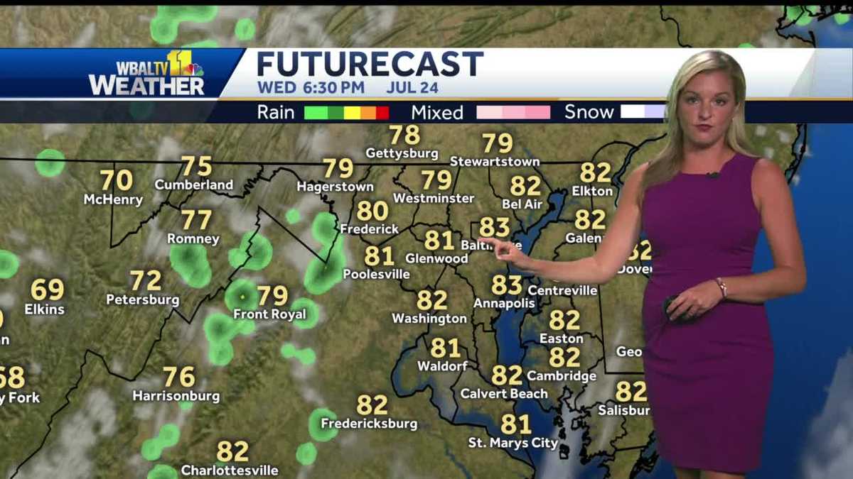 Sunny with temps in low 80s Wednesday