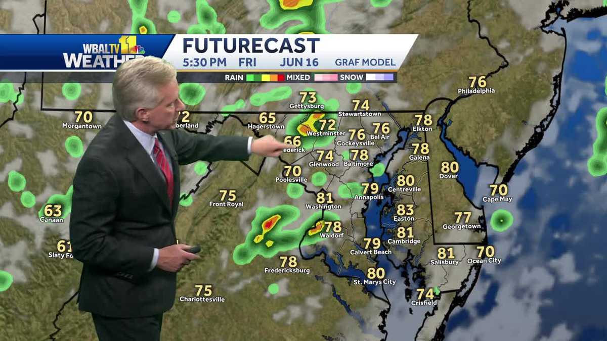 Rain and storms possible throughout Maryland Friday