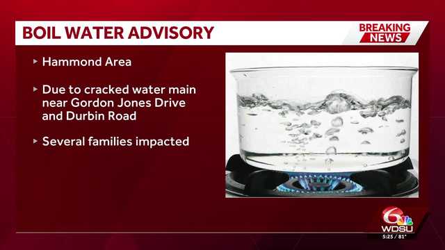 Parts of Hammond under boil water advisory after water main cracked