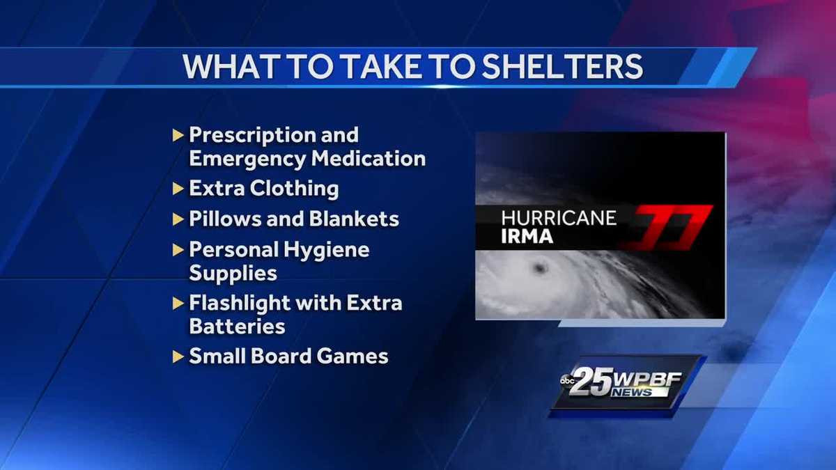 What you can take to shelters