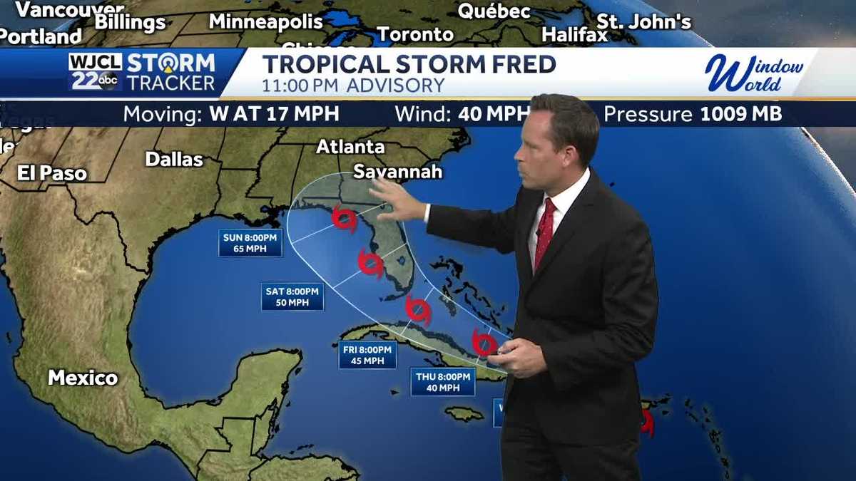 Tropical Storm Fred tracking towards the U.S.