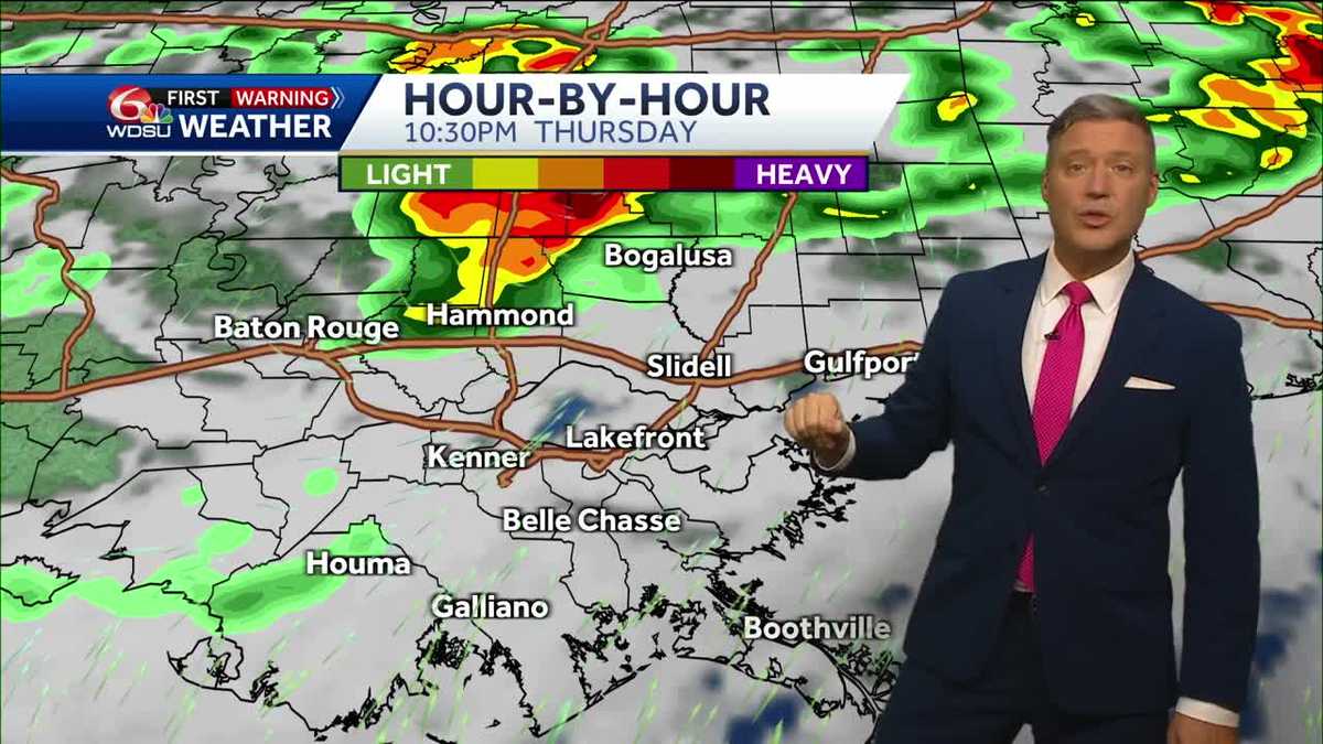 New Orleans Louisiana weather forecast record highs severe storms