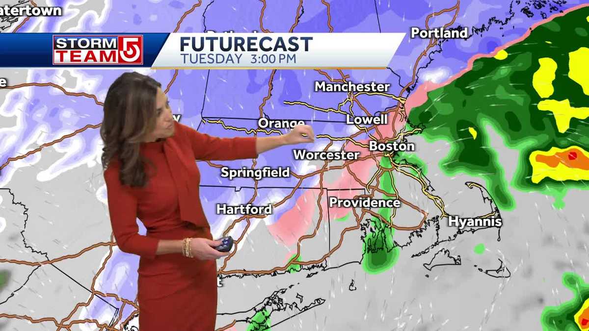 Video: Snow changing over to freezing rain