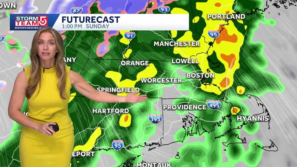 Video: Rain, heavy at times, ahead of Boston Marathon
