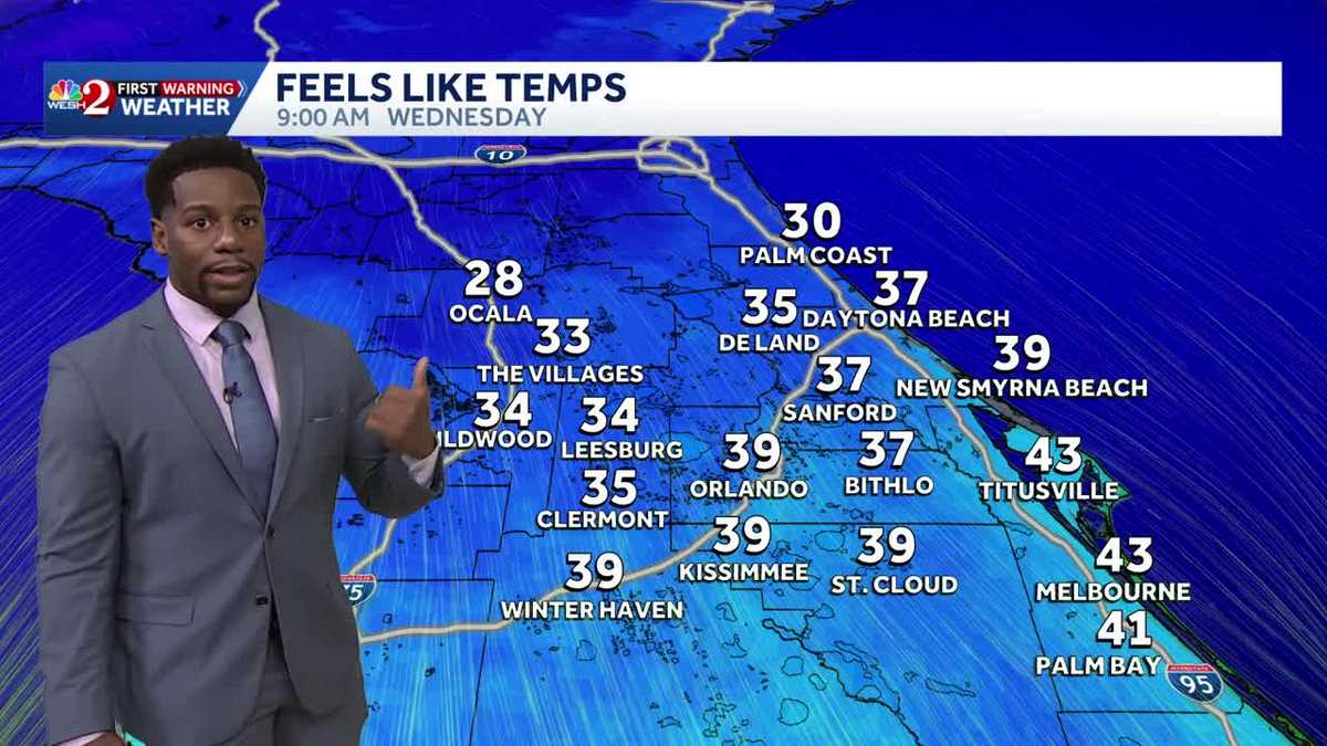 Brace Yourself! Frosty Weather Funnels Into Central Florida on New Year's Eve | Wind Chill in the 30s