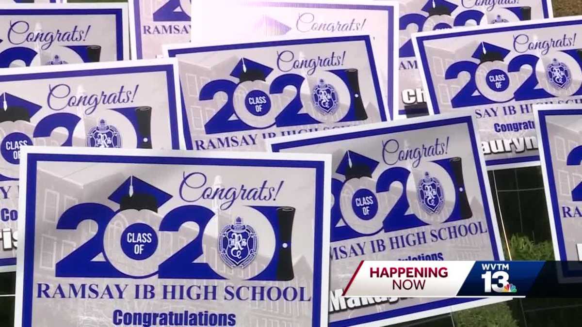 Ramsay High School saluting seniors with personalized yard signs, tshirts