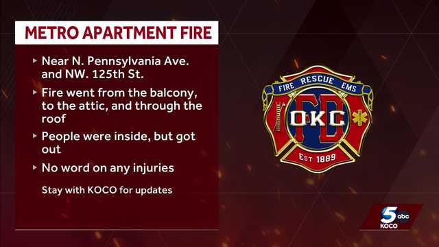 Apartment complex catches fire in north Oklahoma City