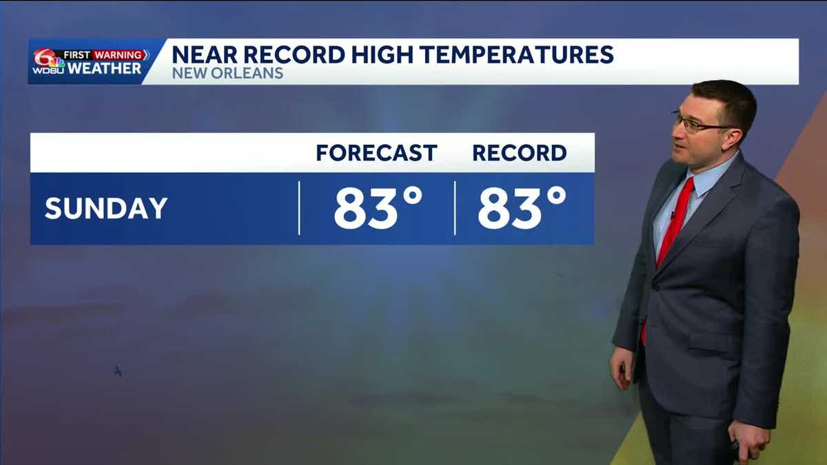 Near record high temperatures Sunday with lots of sun