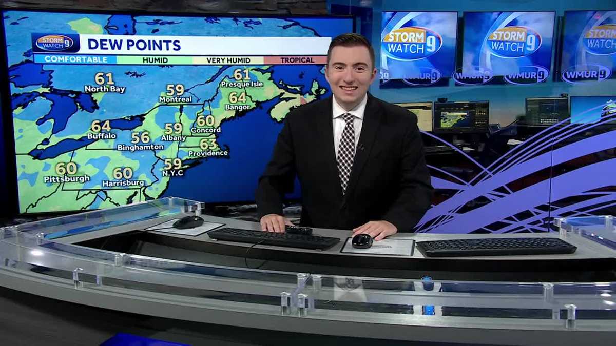 New Hampshire weather video Breezy and less humid Wednesday