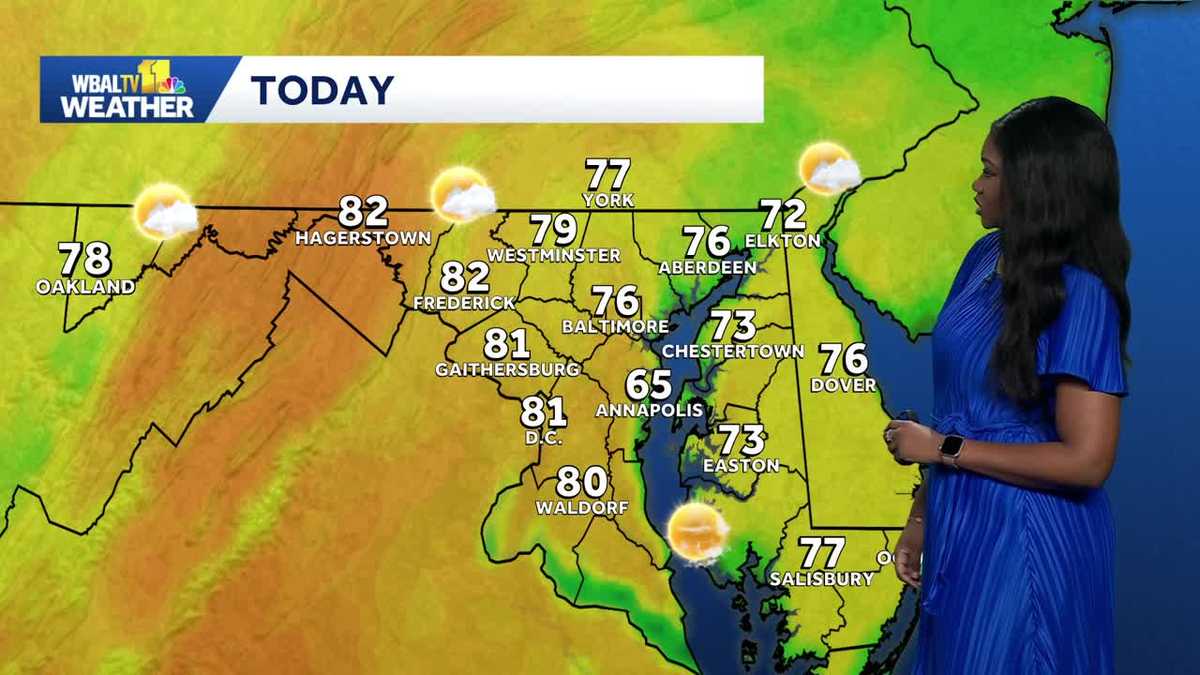 Warm the afternoon with rain and storms tonight in Maryland