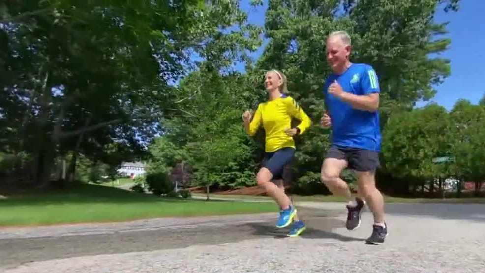 Cancer survivor running BAA 10K with doctor, wife