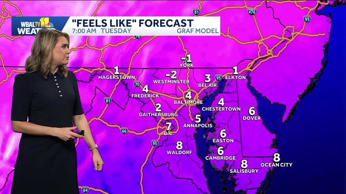 Frigid Winds Chills on Tuesday in the Baltimore Area