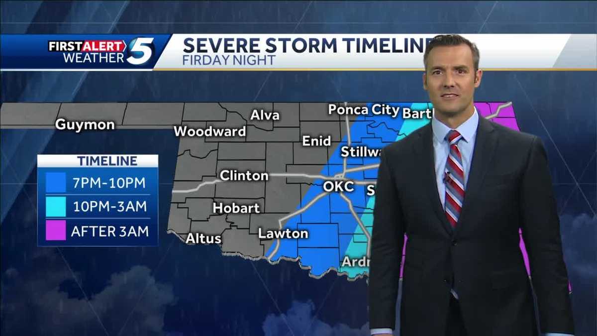 TIMELINE: Showers continue, risk of severe storms Friday night in parts ...