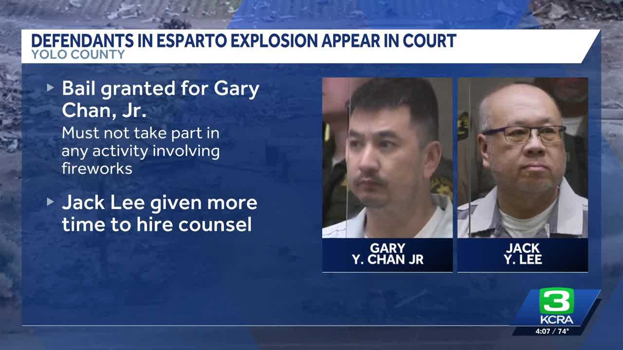 Esparto fireworks explosions defendant Gary Chan Jr. released on bond