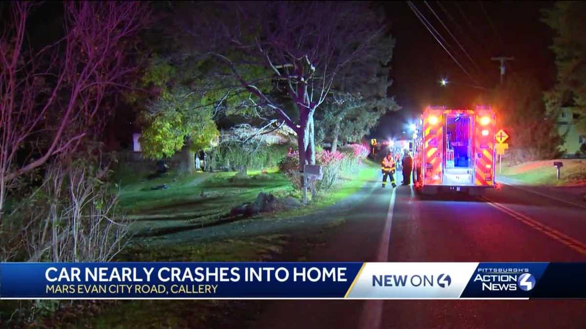 Car nearly crashes into Callery Borough home