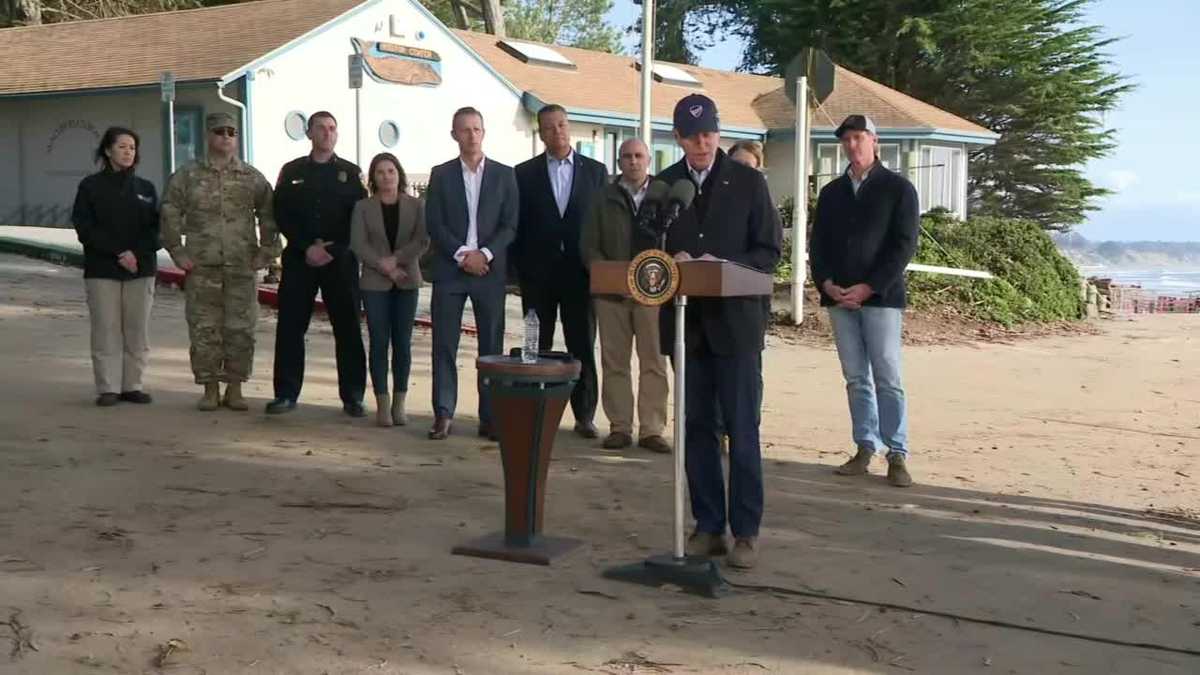 President Biden vows to help California rebuild after storms