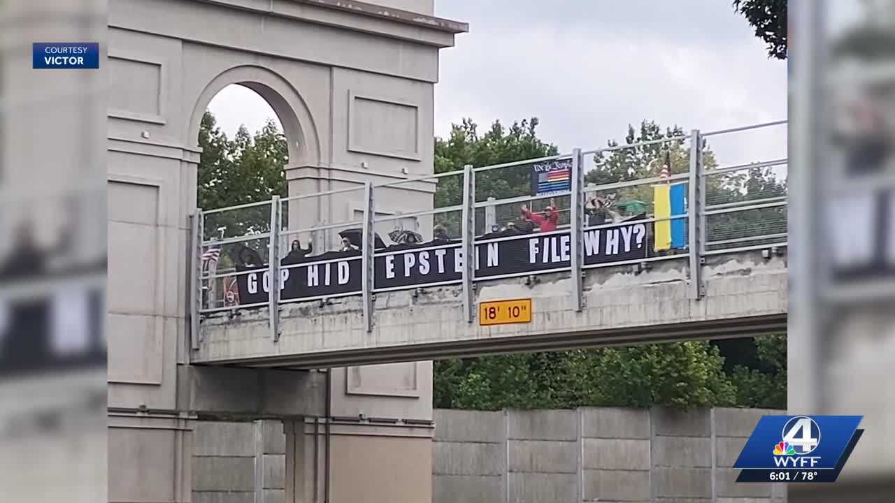Protestors, city leaders argue over right to demonstrate, hold signs over Upstate bridge